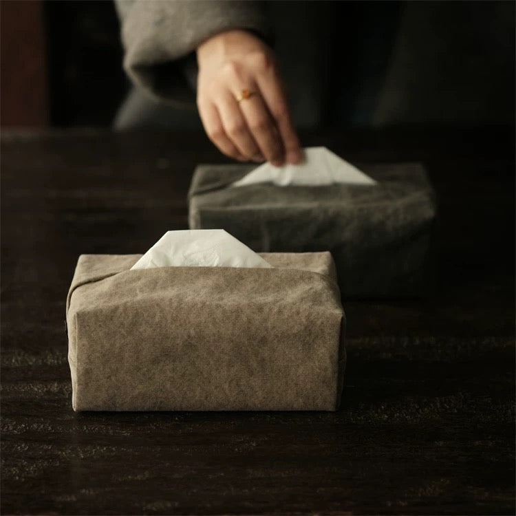 Handmade cotton paper bag tissue box non-legacy Chinese retro old-fashioned cloth tea ceremony dedicated