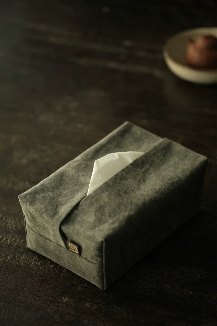 Handmade cotton paper bag tissue box non-legacy Chinese retro old-fashioned cloth tea ceremony dedicated