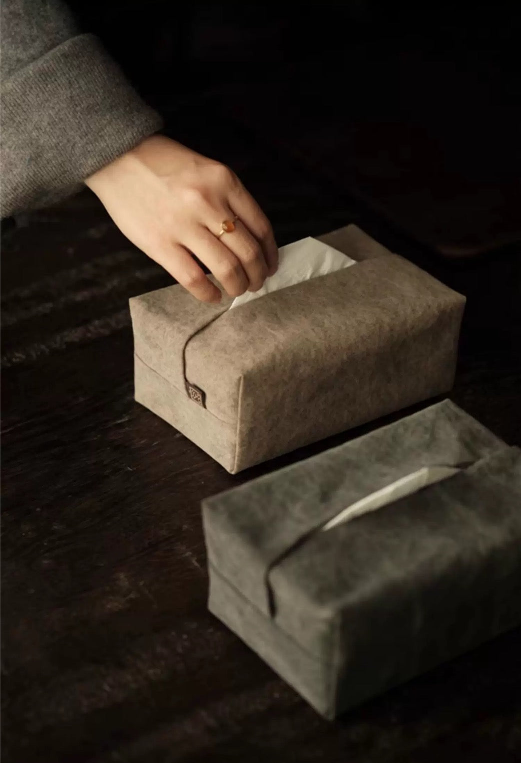 Handmade cotton paper bag tissue box non-legacy Chinese retro old-fashioned cloth tea ceremony dedicated