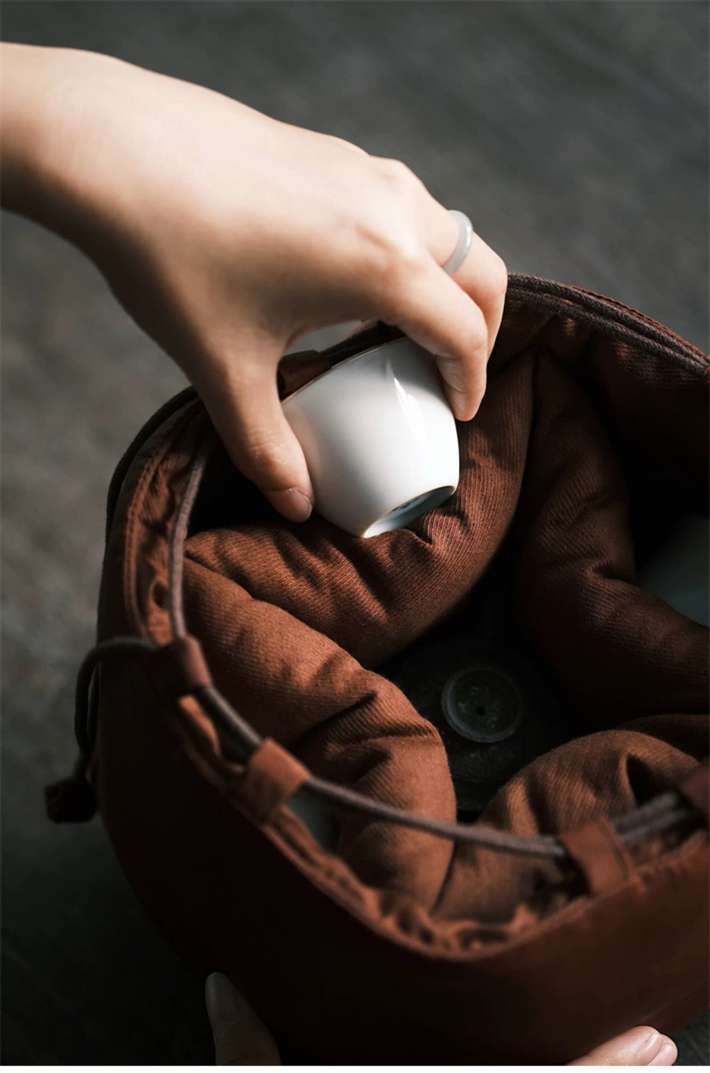 Pure handmade cloth red cloud yarn one pot four cups bag teapot tea bag portable travel teacup tea set storage bag
