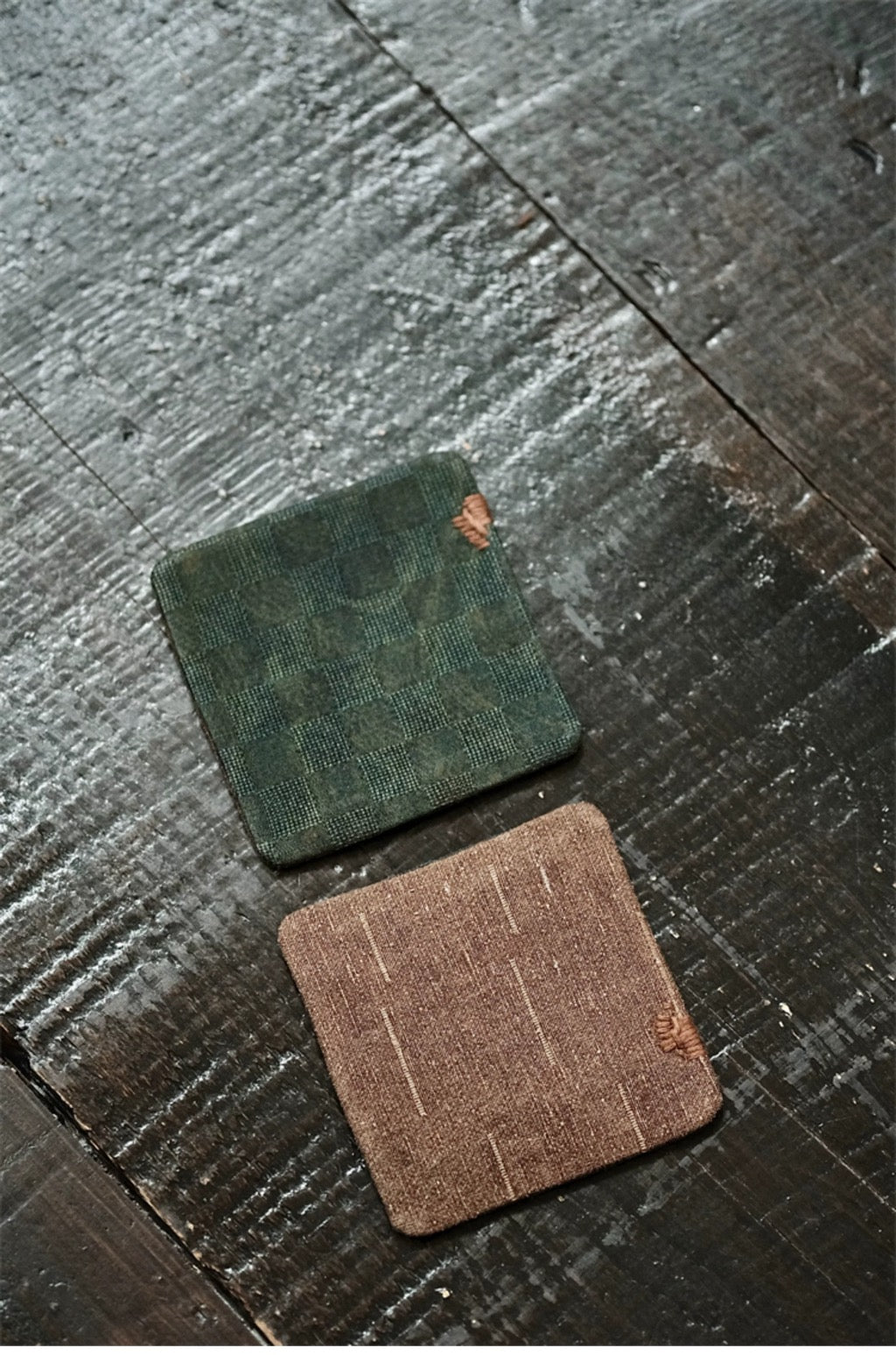 Handmade non-legacy fabric plaid Xiangyun yarn silk handmade retro coaster fabric tea mat tea tray insulation pad