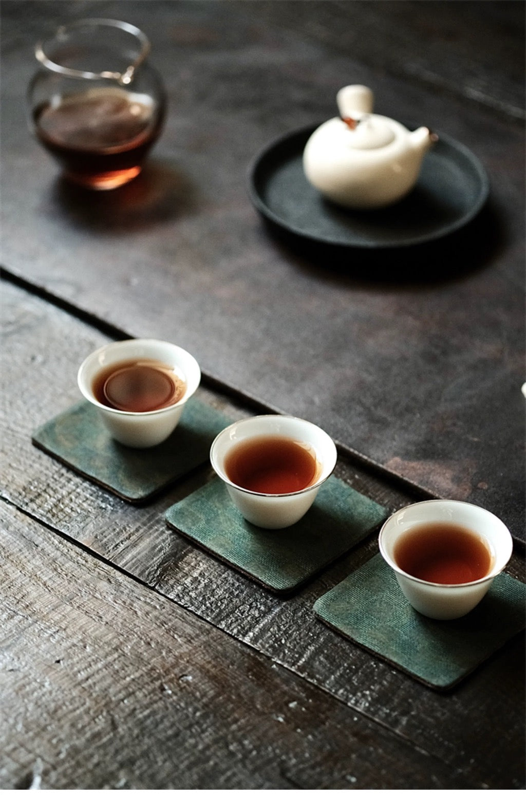 Handmade non-legacy fabric plaid Xiangyun yarn silk handmade retro coaster fabric tea mat tea tray insulation pad