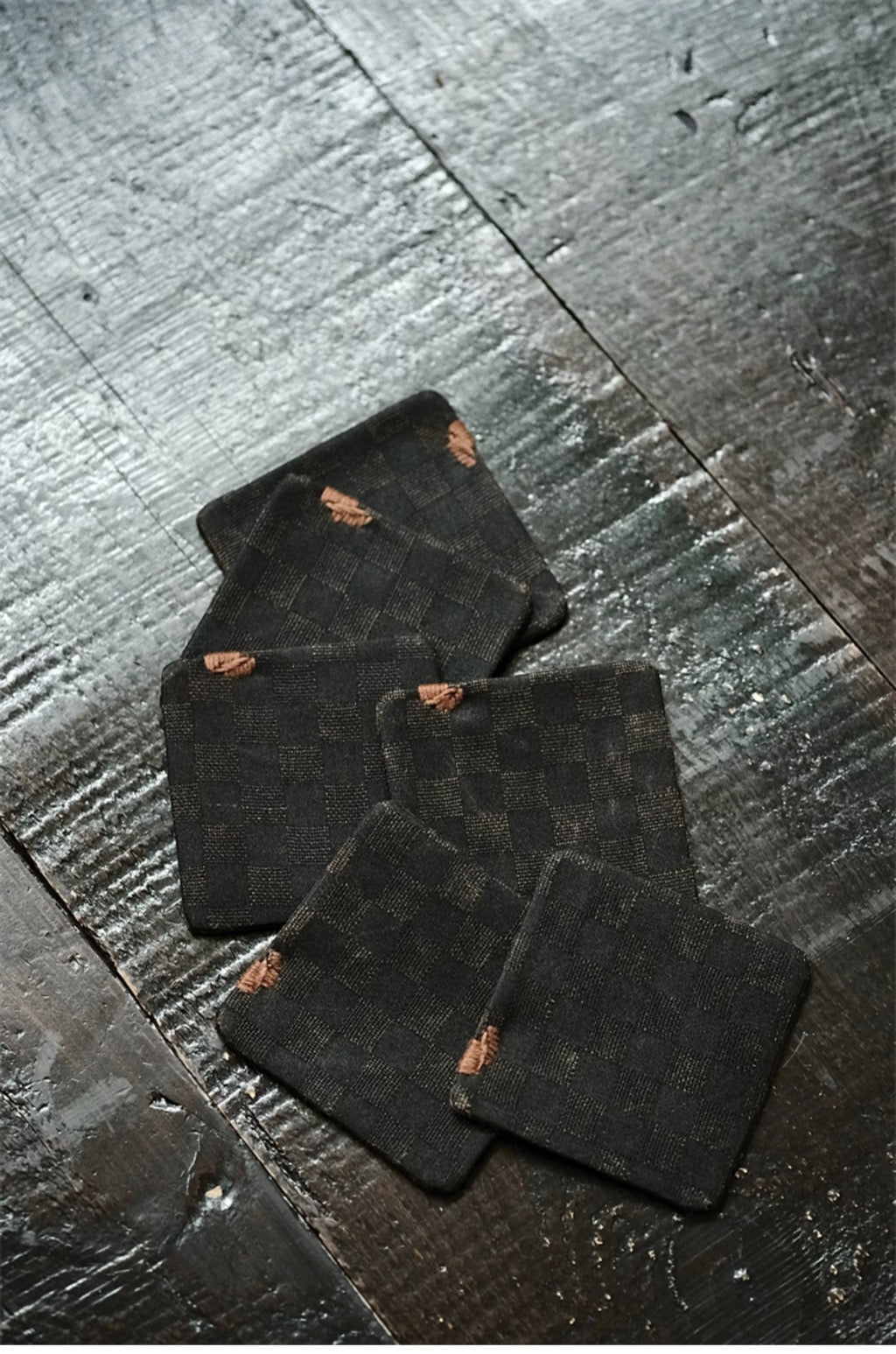 Handmade non-legacy fabric plaid Xiangyun yarn silk handmade retro coaster fabric tea mat tea tray insulation pad