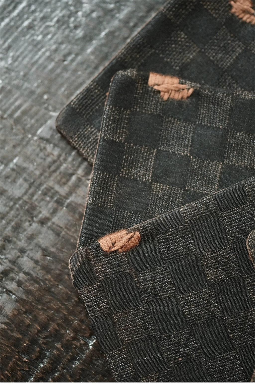 Handmade non-legacy fabric plaid Xiangyun yarn silk handmade retro coaster fabric tea mat tea tray insulation pad