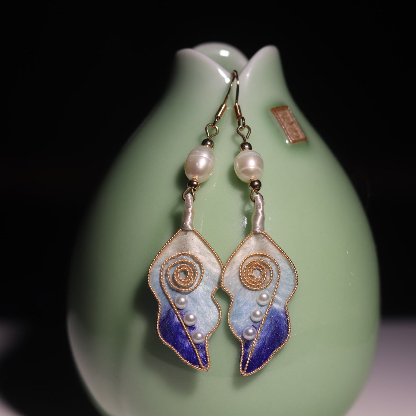 Intangible cultural heritage handmade velvet flower jewelry, earrings, unique