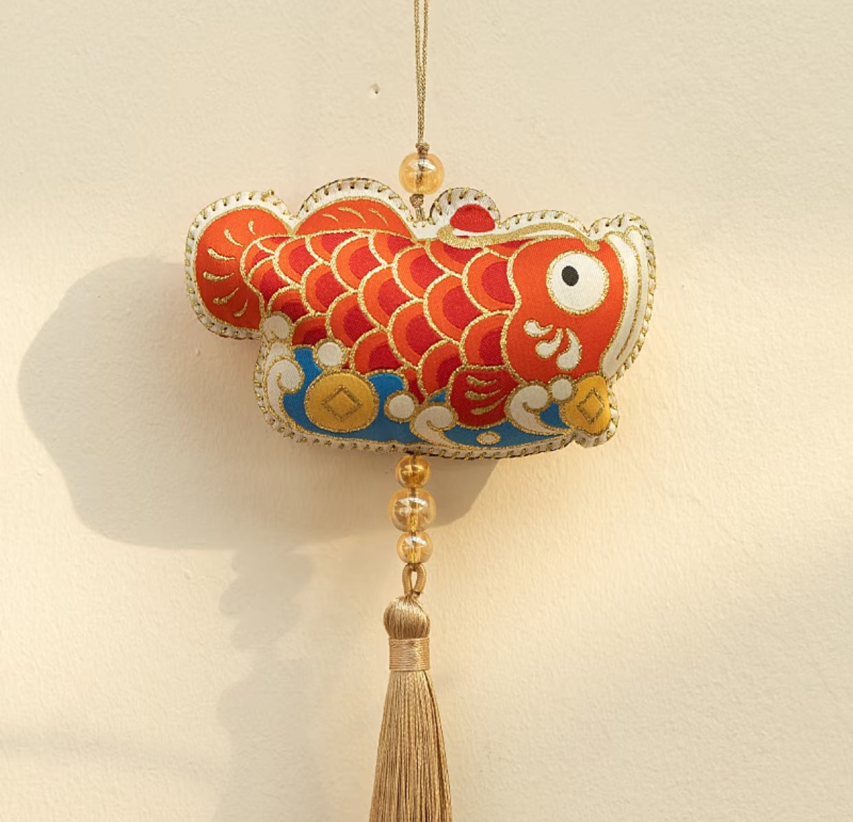 Intangible cultural heritage handmade, Dragon Boat Festival goldfish sachet finished product, gift sachet, Chinese style gift, car koi pendant